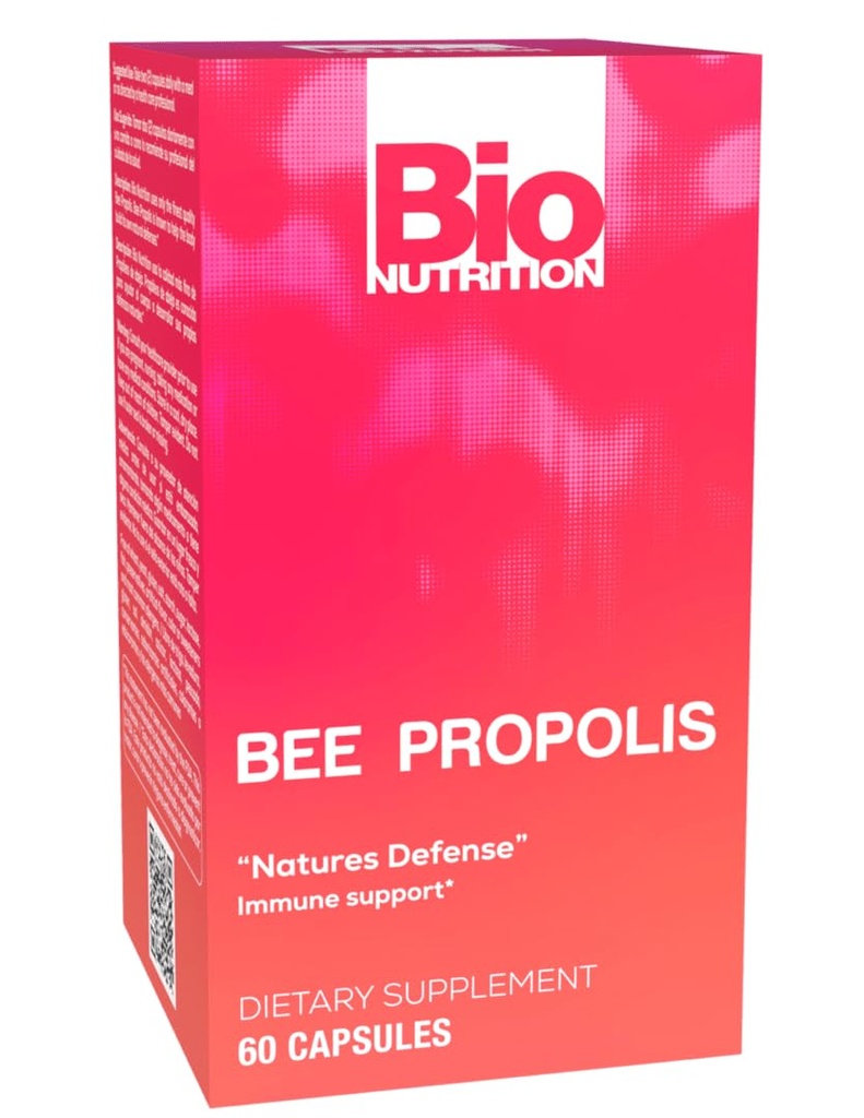 Bio Nutrition Bee Propolis, Natural Defense Immune Support Supplement Kapseln 1000 Mg, 60 Ea, 60 Count