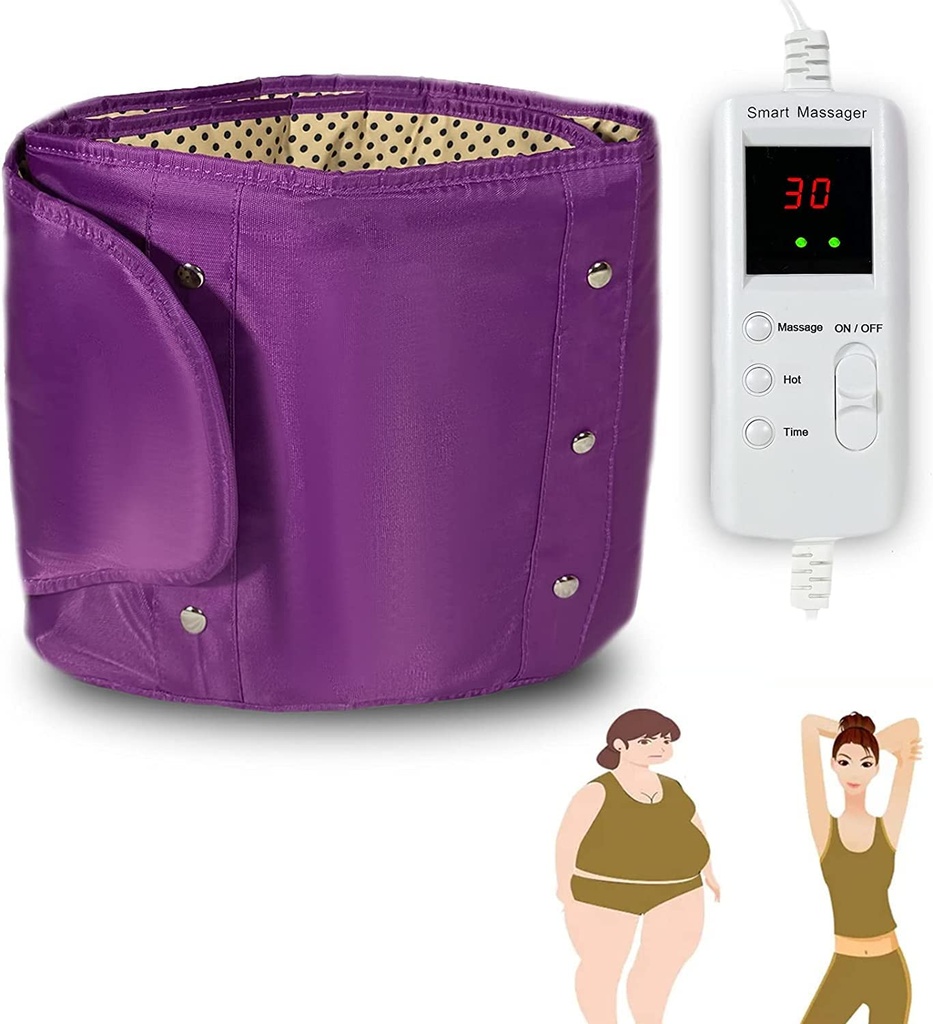 Electric Slimming Back Massager Sauna Cintura 10 modalità di massaggio vibrazione 360 ° Macchina di riscaldamento del cerchio intero per la vita e la cintura addominale 7 livelli di calore, Massaggiatore posteriore inferiore per il tessuto profondo del dolore