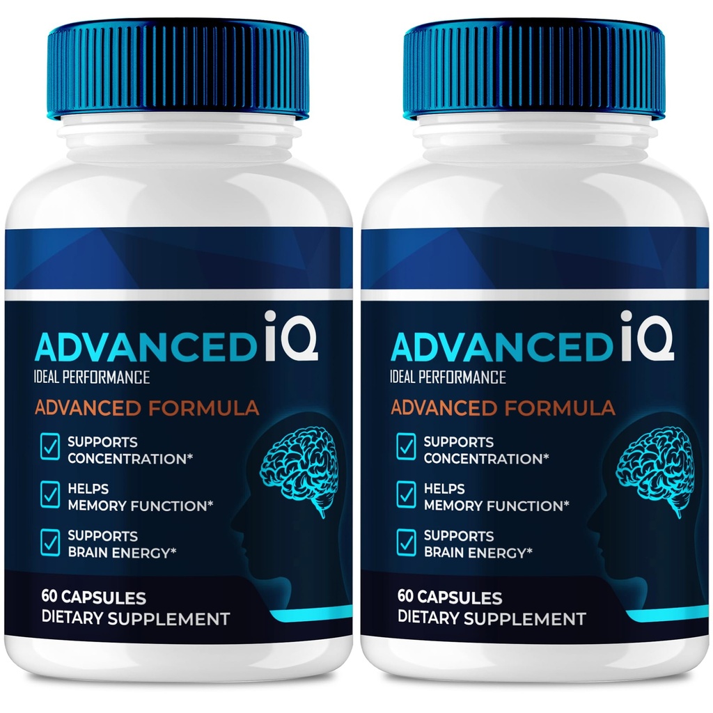 Erweiterte IQ-Gehirn-Ergänzungen für Gedächtnis- und Fokuskapseln, Erweiterte IQ-Gedächtnis-Pillen für das Gehirn - Maximale Stärke, alle natürlichen Formel Nootropic Pillen, AdvancedIQ Health Support Reviews (2 Pack)