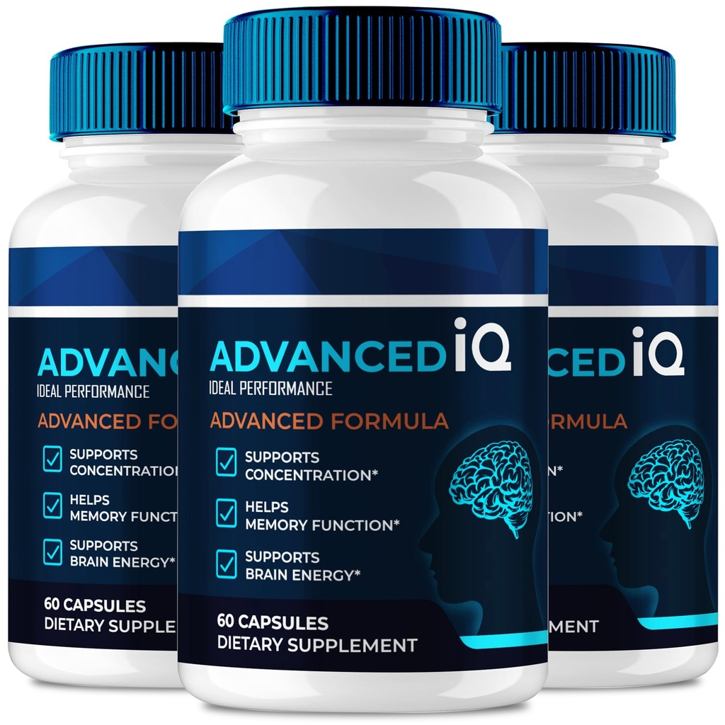 Erweiterte IQ-Gehirn-Ergänzungen für Gedächtnis- und Fokuskapseln, Erweiterte IQ-Gedächtnis-Pillen für das Gehirn - Maximale Stärke, alle natürlichen Formel Nootropic Pillen, AdvancedIQ Health Support Reviews (3 Pack)