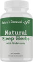 Integratore Naturale del Sonno Rinnovato della Natura - Melatonina, Radice Valeriana, Ashwagandha, Magnesio, Camomilla, Erboristeria omeopatica notturna per adulti - 60 Capsule