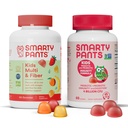 SmartyPants Supplément de fibre multivitamine pour enfants Gummies and Probiotic Immunity Bundle: Omega 3 Huile de poisson (EPA/DHA), Vitamine D3, C, Vitamine B12, B6, Supplément de soutien digestif et immunitaire (30 jours)