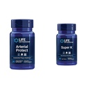 Life Extension Arterial Protect Blutdruckunterstützung mit Gotu Kola & Pycnogenol Pine Bark Extrakte Bundle mit Super K Vitamin K1 K2 MK-7 MK-4 Vitamin C Knochen & Arterial Health
