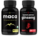 NutraChamps Maca Wurzelkapseln und koreanische Ginseng Kapseln 2 Packung Bundle