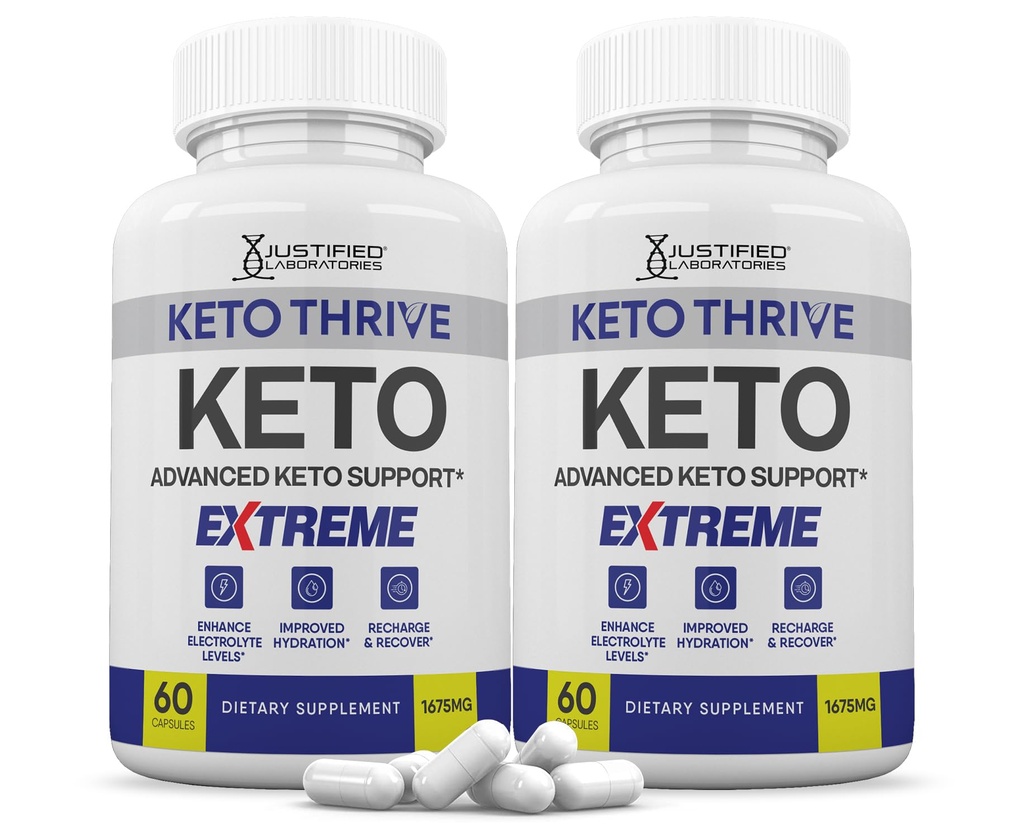 (2 Pack) Keto Thrive Keto ACV Extreme Pills 1675MG Keto Support Mix Capsule Alternative au Keto ACV Formulé avec vinaigre de cidre de pomme Extra Virgin huile d'olive Poudre Green Tea Leaf 120 Capsules