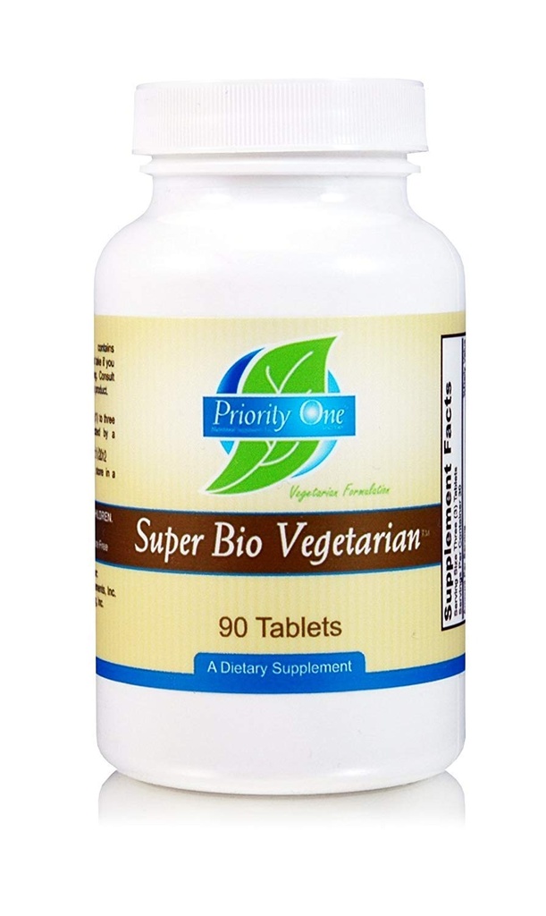 Priority One Vitamins Super Bio Vegetarian 90 Tabletten - Immunsystem Unterstützung*- Klinische Stärke - Vorteile von Shiitake & Maitake Pilzen.
