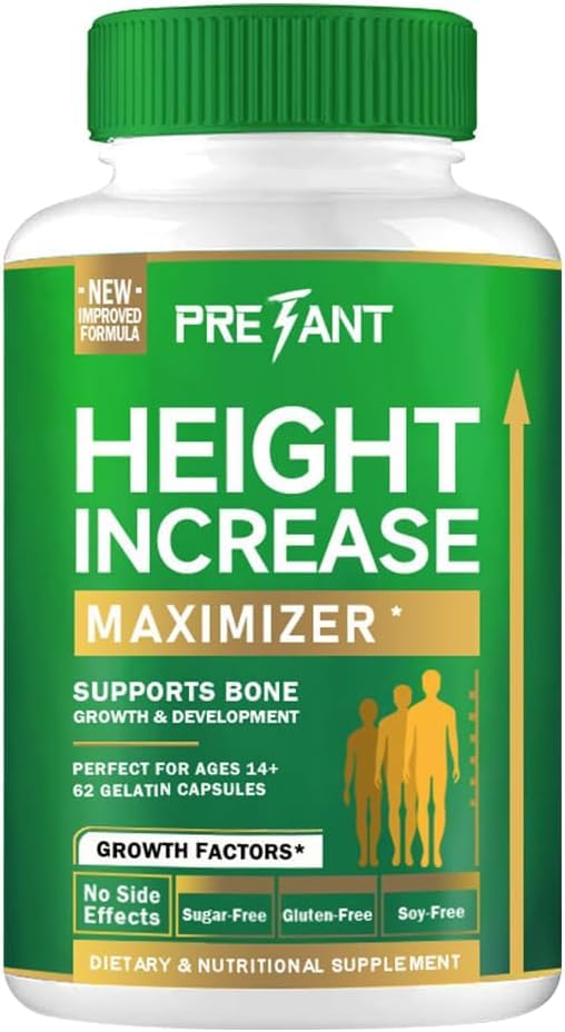 PRETANT-Growth Capsule per Crescere Più Taller - Massimizzatore di Crescita di Altezza con Calcium per Bone Forza, Made in USA, Natural Get Taller Supplement per Aumentare la Crescita di Bone Adulti, Adolescenti & Bambini,Free of Hormone