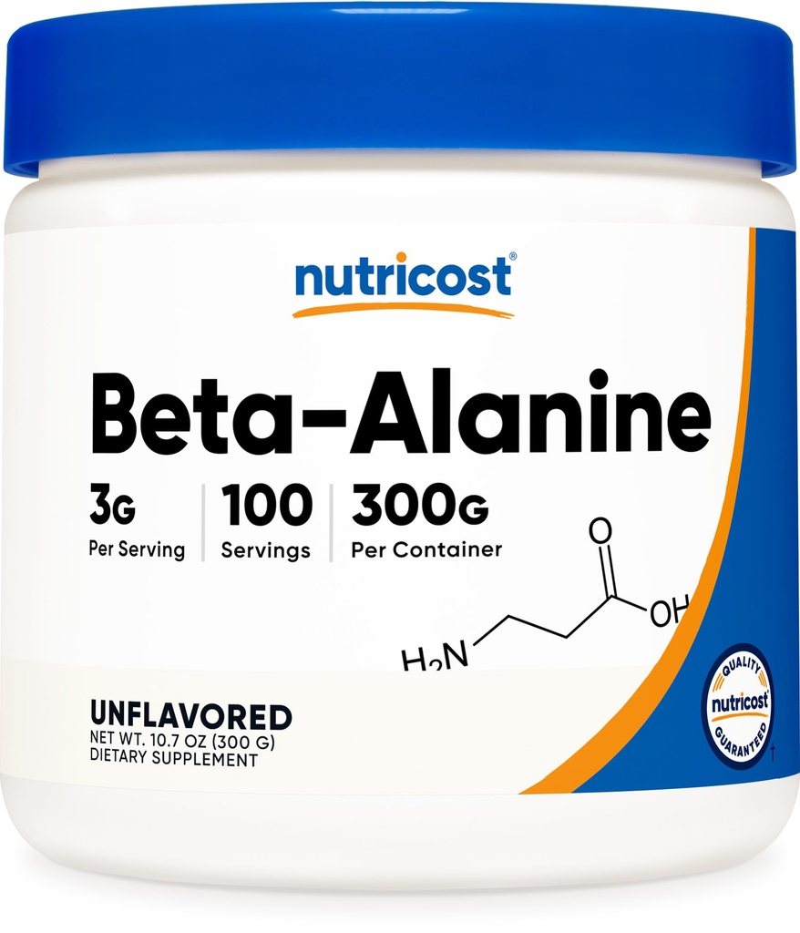Nutricost Beta Alanine Polvere 300 Grammi (10.7oz) - 3 Grammi per servire