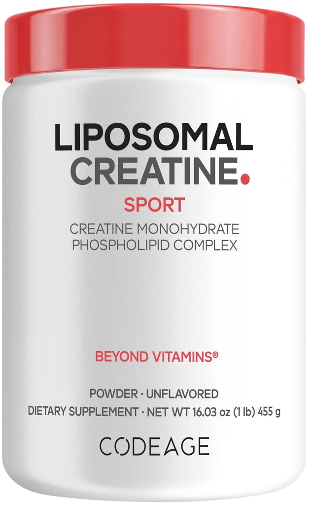 Codeage Liposomal Creatine Powder, 5000mg, Monohydrate, Unflavored, 90 SRV