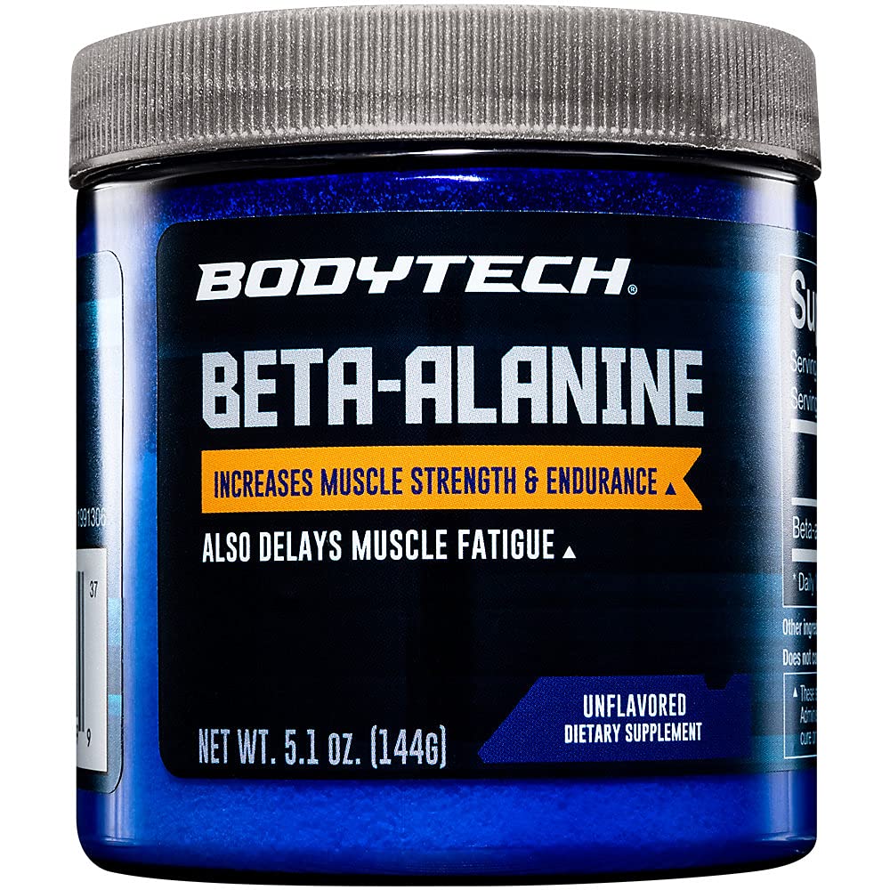 BodyTech Beta-Alanine Powder - Supporta la resistenza muscolare, le prestazioni e la capacità di allenamento - non aromatizzato (5.1 oz, 90 Serve)