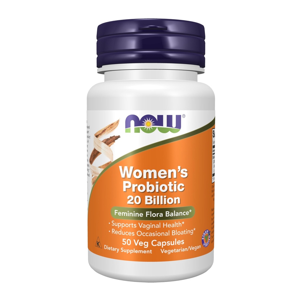 NOW Integratori alimentari, Probiotico femminile, 20 miliardi, appositamente formulato utilizzando Tre Strains Probiotici clinicamente testati, 50 capsule di Veg