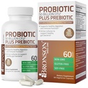 Bronson Probiotique 50 milliards CFU + Prébiotique avec des polyphénols de pomme et extrait de fruits d'ananas pour les femmes et les hommes non OGM, 60 capsules végétariennes