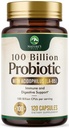 Probiotiques 100 milliards d'UFC par portion - 16 souches probiotiques premium Prébiotiques - Soutien immunitaire, santé des intestins, constipation occasionnelle, gaz et ballonnement, supplément probiotiques, États-Unis embouteillé, 120 capsules