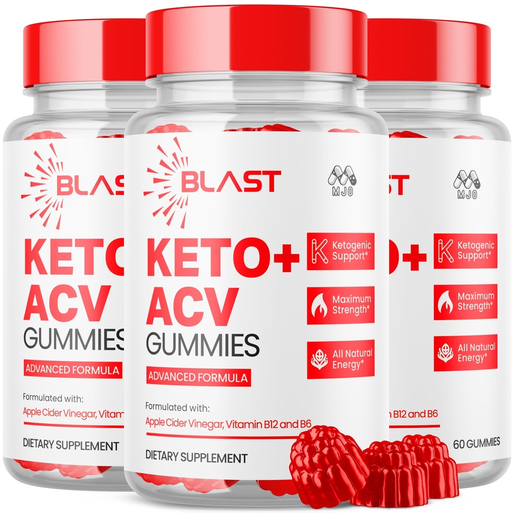 (3 Pack) Blast Keto ACV Gummies, Blast ACV Keto Gummys Advanced 1000MG Chewable Vitamin Supplement - Tutto naturale ACV Formula per energia e fitness Max Strength Formula con vitamina B12 (180 Gummies)