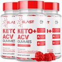 (3 Pack) Blast Keto ACV Gummies, Blast ACV Keto Gummys Advanced 1000MG Chewable Vitamin Supplement - Tutto naturale ACV Formula per energia e fitness Max Strength Formula con vitamina B12 (180 Gummies)