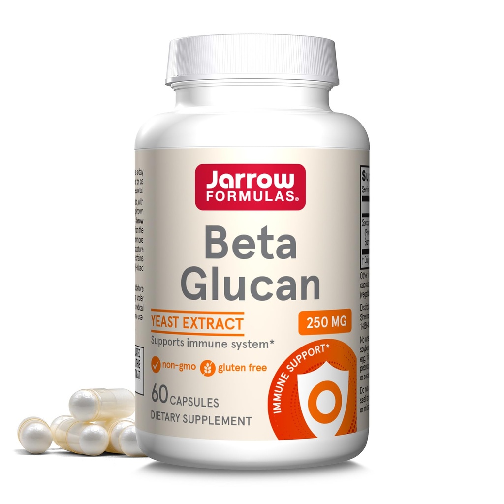 Jarrow Formulas Beta Glucan 250 mg - 60 Capsule - Supporto Funzione Immune - Estratto ad alta purezza - Preparazione brevettata - 60 Serve