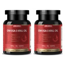 Huile de krill de l'Antarctique - Huile de krill de l'Oméga 3 prise sauvage 500 mg avec EPA, DHA, Astaxanthin & Phospholipides - Cerveau, coeur, soutien articulaire, non-OGM, sans gluten, antioxydant, source durable, 60 Softgels