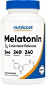 Nutricost Melatonine (5mg) 240 Capsules - Support de sommeil à libération prolongée, végétalien, sans OGM, sans gluten