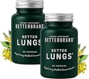 Betterbrand BetterLungs Daily Respiratory Health Supplement (60 Kapseln) | mit NAC, Vitamin D, Elderberry, Ginseng, Mullein und Reishi Mushroom | für Lung Health and Allergy Relief (Pack von 2)