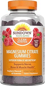 Sundown Magnesium Citrate Gummis, Himbeer Flavored, 60 Graf