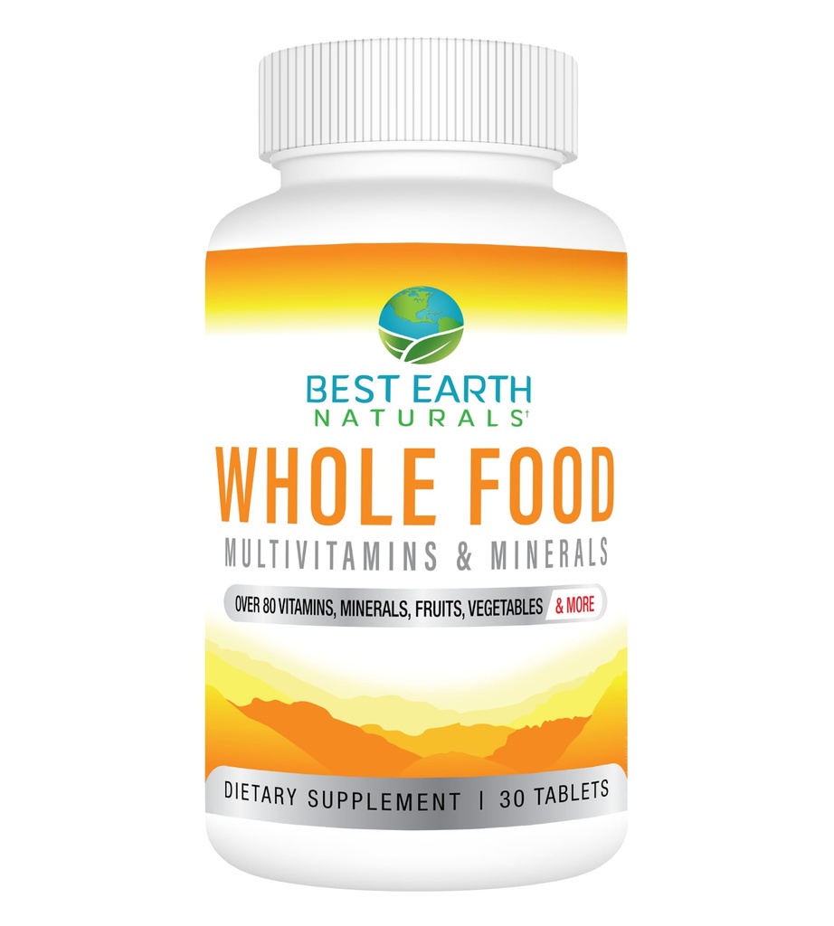 Beste Erdnaturen Ganze Lebensmittel Multivitamine & Mineral Vegan Formel mit Früchten, Gemüse, Probiotische Mischung und mehr, 30 Zähler
