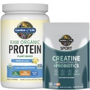 Garden of Life Protein & Creatine Bundle – Vegan Vanilla Protein Powder 20 Servierungen mit BCAAs, Probiotics & Enzymes + Creatine Monohydrate Pre Workout 60 Servierungen für Muskel, Stärke & Performance