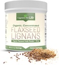 Lignans for Life - Natural Bulk Ground Flaxseed Powder - Omega 3 & 6 Fettsäuren Gefüllte hochfaserige Antioxidantien - Unterstützt gesundes Herz und Haar, gesundes Immunsystem - 60 Servierungen 80mg pro Tab, 1 Packung