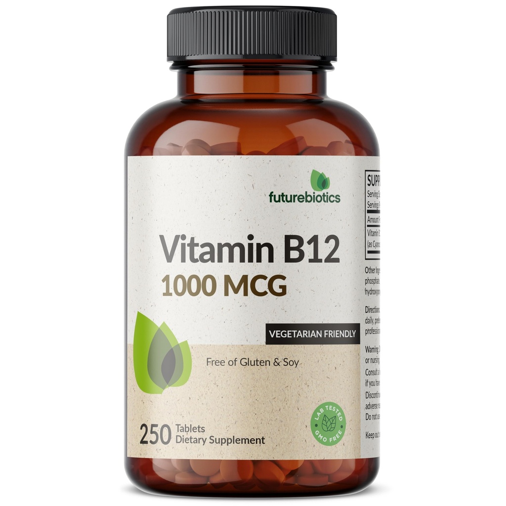 Futurebiotics Vitamin B12 1000mcg Vegetarian Friendly Non-GMO, 250 Tablets