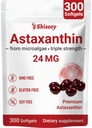 Astaxanthin 24mg, Premium Astaxanthin Antioxidantien Ergänzungen mit MCT Öl, Ashwagandha, Unterstützt Auge, Haut, Immun, Innere Zirkulation, Frische Mikroalgenquelle, Dreifachstärke - 300 Softgels