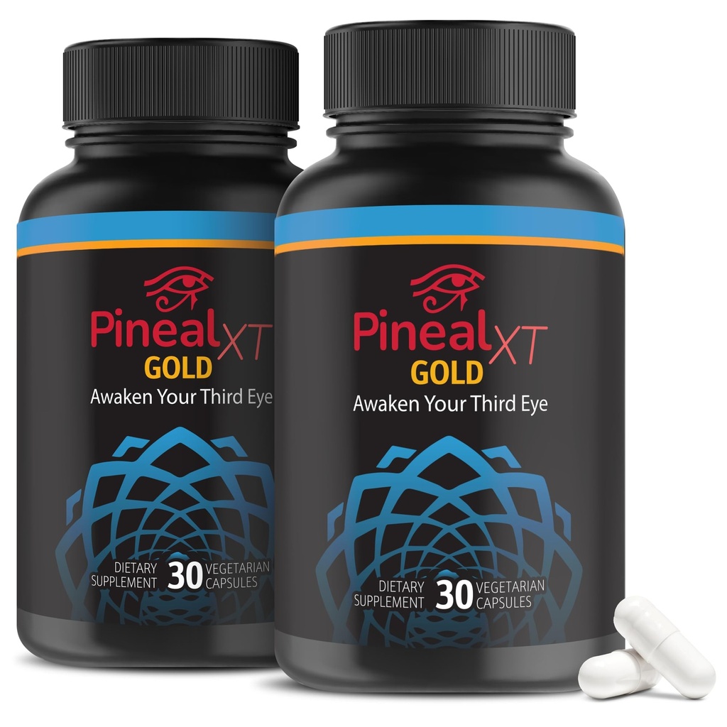 Pineal XT Gold - Integratore Pineal Gland - Terzo Occhio Risveglio - Integratore Focus e Memoria per Cervello - 7 potenti ingredienti Decalcify, Detox e Attiva il tuo Gland Pineal, 2 Pack