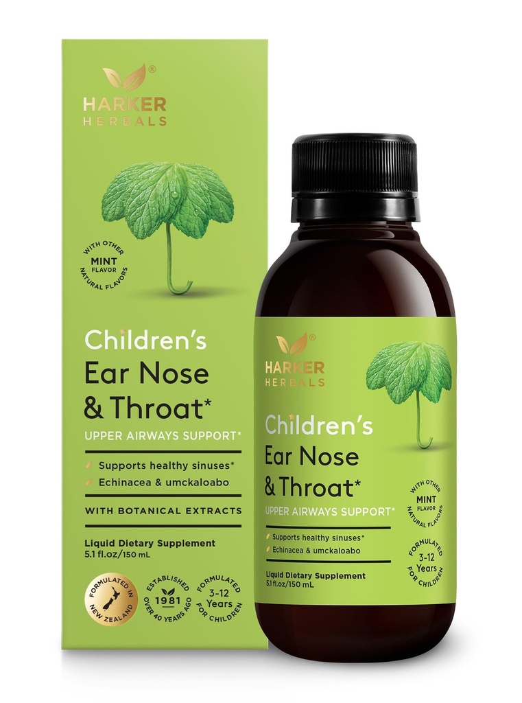 Sirup per naso e gola per bambini, Formula di erbe per sinistri & benessere stagionale Include Echinacea, Pelargonium & Elderflower, Plant-Based - 5.1 Fl oz (30 Serve)