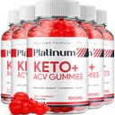 (5 Pack) Platinum Keto ACV Gummies - Advanced Formula Platinum Keto Plus ACV Gummies Apple Cider Vinegar Platinum ACV Gummies Integratori Alimentari Donna (300 Gummies)