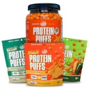 Twin Peaks Low Carb, Keto Friendly Protein Puffs, 3 Taschen von sortierten Flavor Puffs + 1 Jug Nacho Käse Flavor Puffs