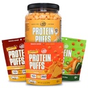 Twin Peaks Low Carb, Keto Friendly Protein Puffs, Knoblauch Parmesan (300g, 21g Protein, 2g Carbs) + Twin Peaks Zutaten Low Carb, Keto Friendly Protein Puffs, (Variety Pack, 2.1 Ounce), 2 Servierungen,