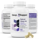 SleepSupport - Natural Sleep Aid for Adults to Help Promote Calm and Relaxation - Organic Sleep Supplement mit Ashwagandha, Valerian Root, Magnesium, Melatonin, Glycine, L-Tryptophan - 60 Kapseln