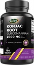 Oxify Konjac Root Glucomannan 2000 mg | 180 Vegetarische Kapseln | Glutenfrei, Non-GMO | Supplement Made in USA