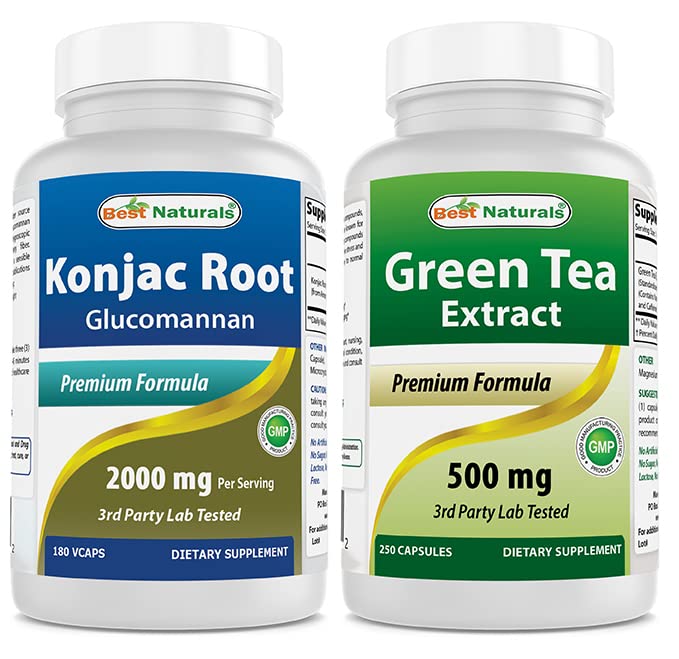 Konjac Glucomannan Root 2000 mg & Grüner Tee Extrakt 500 mg