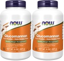 NOW Integratori alimentari,Glucomannan (Amorphophallus konjac) Polvere pura, Supporta la regolarità*,Healthy Weight Management*, 8 once,(Pack of 2)