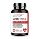 CoQ10 400mg Softgels, BioPerine pour une meilleure absorption + L-Carnitine, PQQ & Omega3, Antioxydant pour la santé cardiaque et la production d'énergie, Coenzyme Q10 Vitamines et suppléments, 120 portions