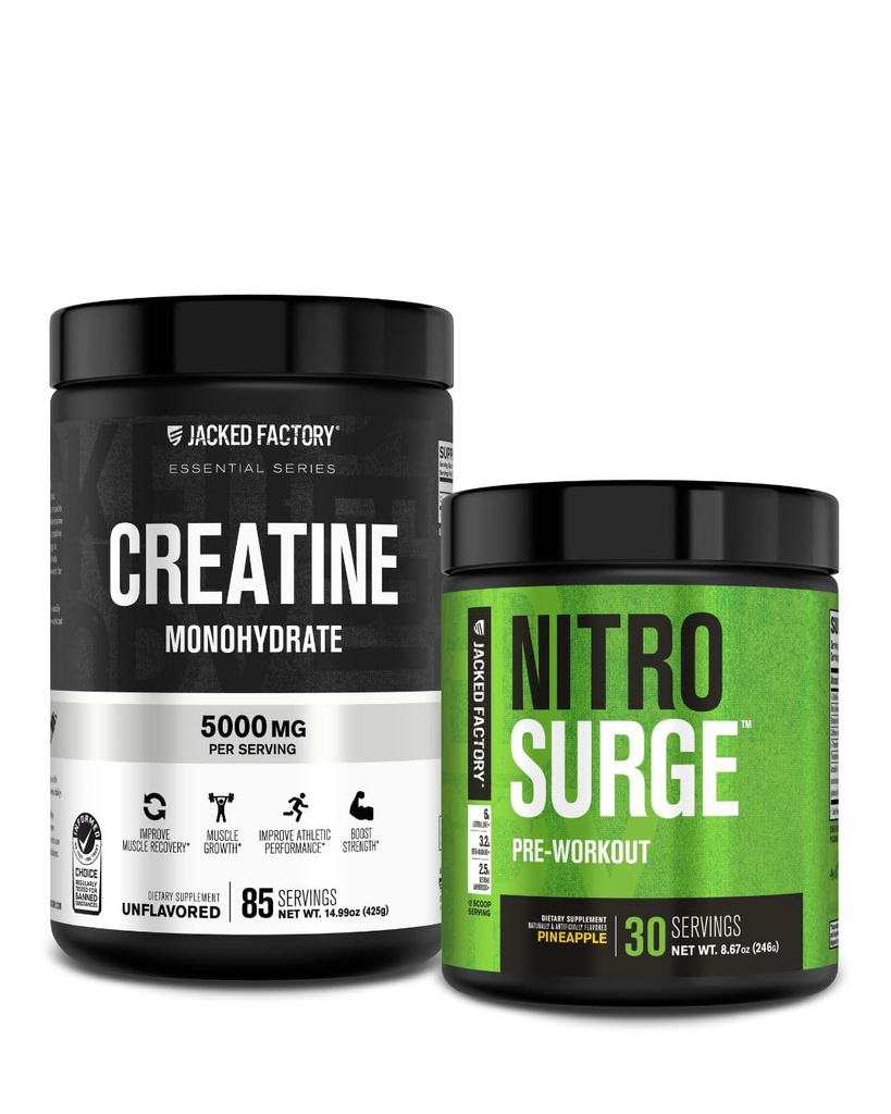 Jacked Factory Nitrosurge Pre-Workout in Pineapple & Creatine Monohydrate for Men & Women