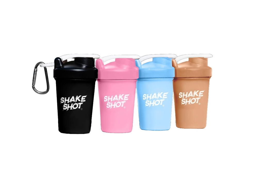 Colori 4 Pack - 4oz Mini Shaker Bottiglia per pre allenamento, Creatina, Piccoli Supplementi Scoop (Not for Protein) Clip & Shaker Ball