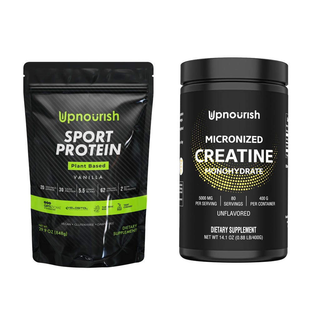 UpNourish Vegan Sport Protein Vanilla e Creatina Micronizzata
