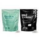 B-FIT B Vegan Protein + Just Creatine - Pea Protein Powder 600g - Pflanzenbasierte Protein Shake - Kreatin Monohydratpulver - Kreapure - 90 Servierungen - 450 g