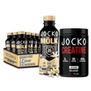 Jocko Mölk secoue des protéines de l'herbe - prêt à boire (paquet de 12) Vanille + Jocko Créatine