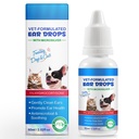 Soin d'oreille pour chiens et chats - Démangeaison rapide et nettoyant, formule recommandée pour les vétustes avec aloe Vera apaisante, nettoyant pour contact et apaisante, solution de nettoyage d'oreille douce, 0,75 fl oz