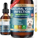 VICSOM traitement de l'infection de levure de chien naturel pour chiens, démangeaisons de la peau et de l'oreille soutien naturel anti-allergie, soulagement de l'infection de levure de chien, soutien irritation, démangeaison et inflammation 60ml