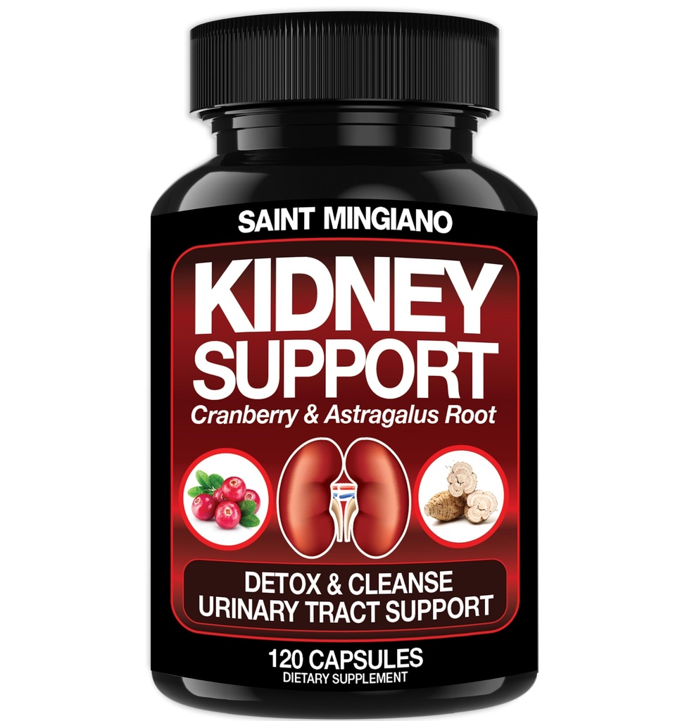 Soutien du rein Nettoyer la désintoxication et la réparation -120 Capsules - Pinces de racines Cranberry & Astragalus pour les femmes et les hommes