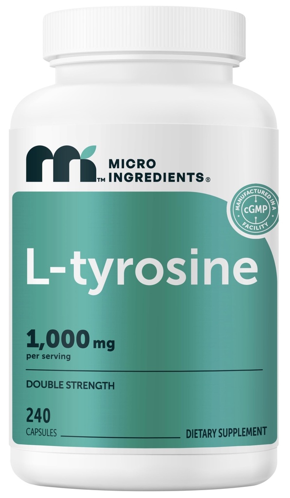 Micro Ingredients L-Tyrosin 1000 mg pro Servierung, 240 Kapseln | Aminosäureergänzung | Non-GMO