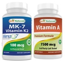 I migliori naturali MK-7 vitamina K2 100 mcg & vitamina A 25000 IU