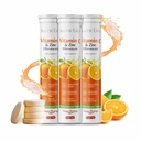 Vitamine C 1000mg & Zinc 10 mg Comprimés effervescents – Supplément de soutien immunitaire avec saveur orange Tangy – Protection contre l'immunité, l'énergie et les antioxydants – 60 comprimés effervescents - Pack de 3